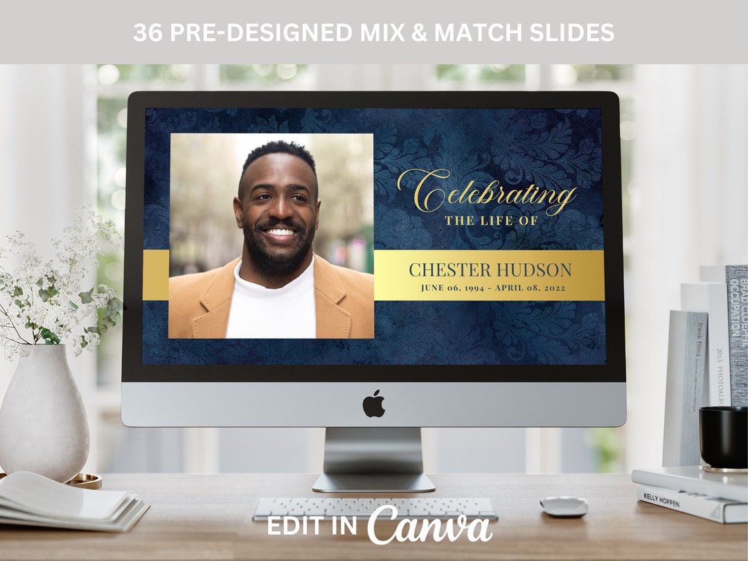 Blue Memorial Service Slideshow TEMPLATE With Music, Celebration of Blue Memorial Service Slideshow TEMPLATE With Music, Celebration of