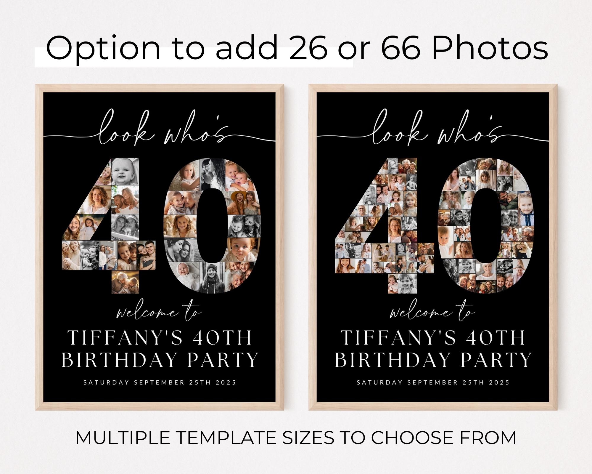 40th Birthday Photo Collage Poster Bundle TEMPLATE, Look Who's 40 ...