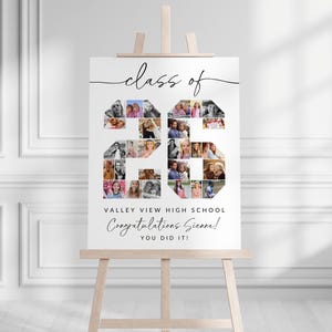 Graduation Photo Collage TEMPLATE Class of 2026, Personalized Gift for Graduate, Graduation Party Poster, Canva Template afbeelding 7