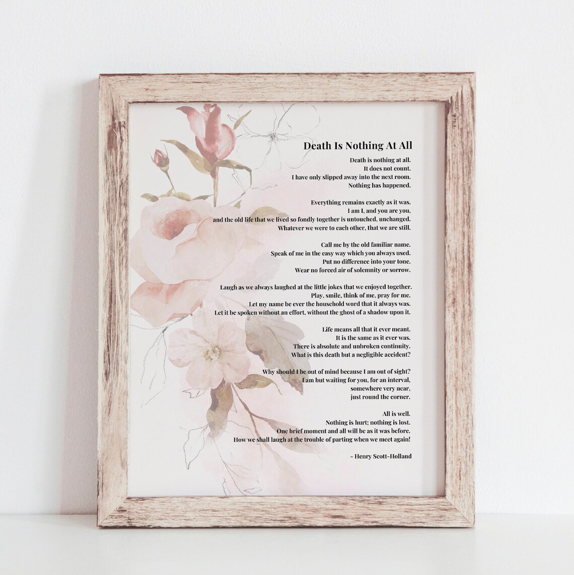 Death is Nothing at All Poem Printable Funeral Poem Ready to - Etsy