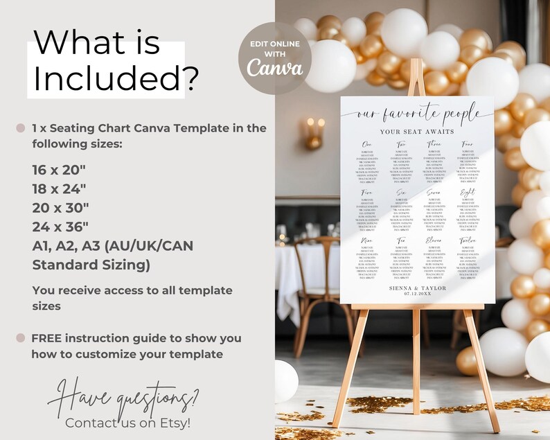 Seating Chart Confirmation Editable Wedding Seating Chart Sign TEMPLATE, Seating Plan, Take a Seat ...