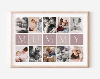 Custom Mummy Photo Collage TEMPLATE, Printable Gift for Mum, Mother's Day Gift, Last Minute Birthday Present, Canva Template