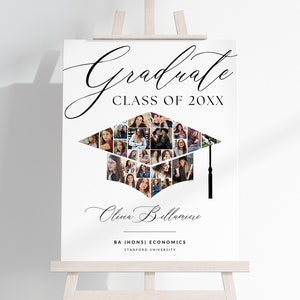 Graduation Photo Collage TEMPLATE, Personalized Gift for Graduate, Class of 2025, Graduation Party Poster, Photo Display Memory Keepsake