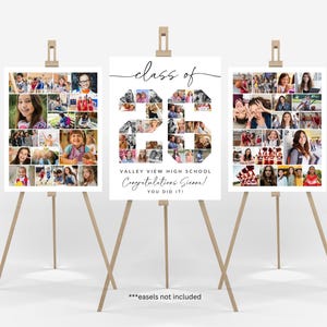 Graduation Photo Collage Class of 2026 TEMPLATE Set, Graduation Party Poster Display, Personalized Gift for Graduate, Photo Memory Keepsake