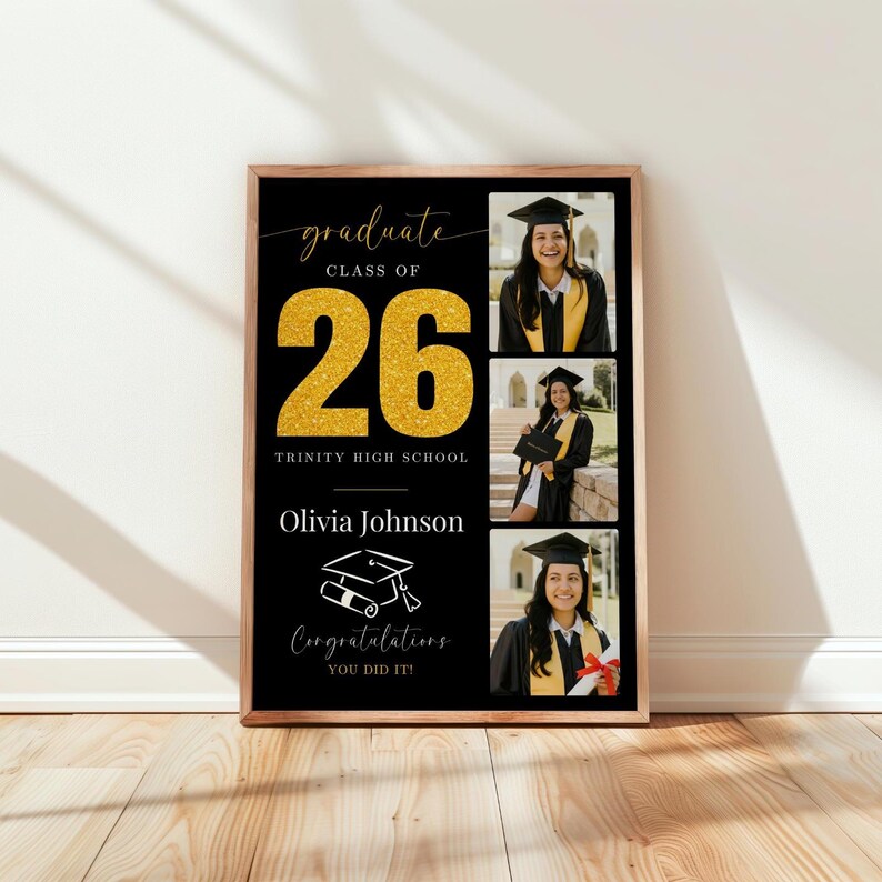 Graduation Gift With Photo, Modern Graduation Party Welcome Sign: Canva ...