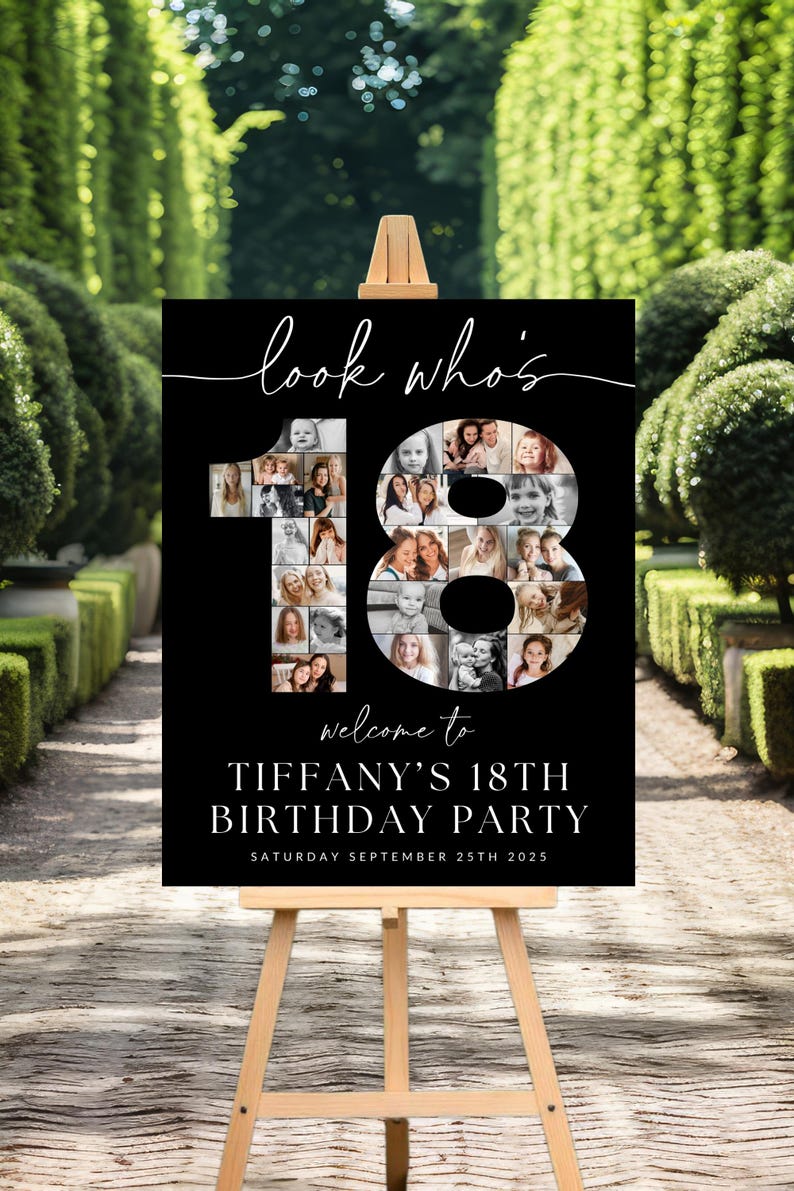 18th Birthday Photo Collage TEMPLATE, Look Who's 18, Customizable ...