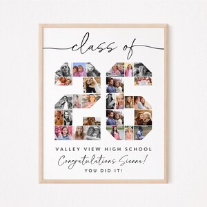 Graduation Photo Collage TEMPLATE Class of 2026, Personalized Gift for Graduate, Graduation Party Poster, Canva Template afbeelding 2
