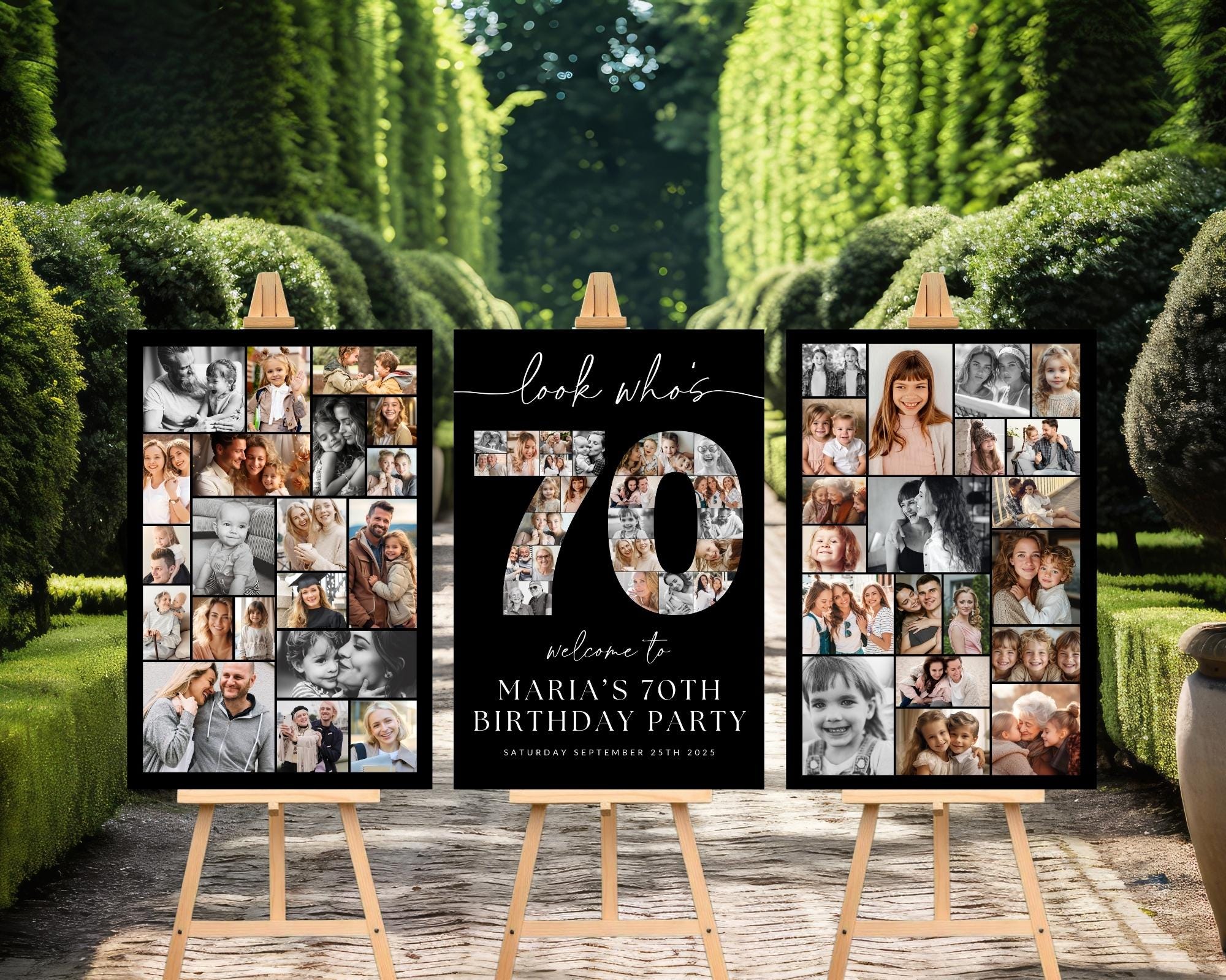 70th Birthday Photo Collage Poster Bundle TEMPLATE, Look Who's 70