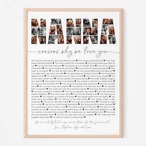 Reasons Why We Love You Photo Collage TEMPLATE for Nanna, Mother's Day Gift, Personalized Birthday Gift for Grandmother, Canva Template