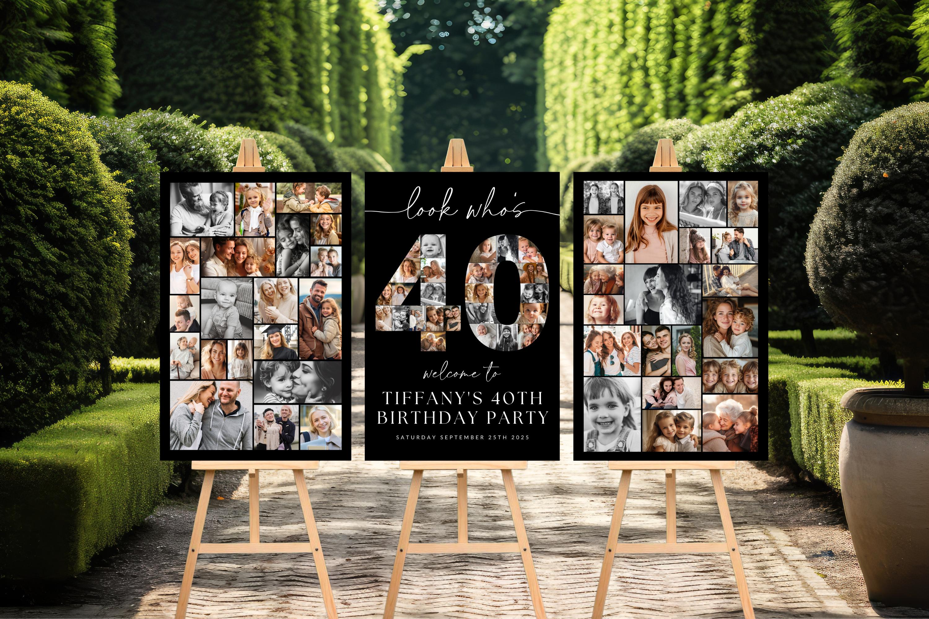 40th Birthday Photo Collage Poster Bundle TEMPLATE, Look Who's 40 ...