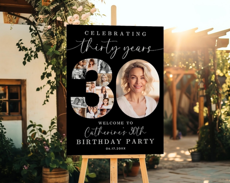 30th Birthday Photo Collage Poster Bundle TEMPLATE Set, Celebrating 30 ...