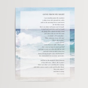 Gone From My Sight Poem Ready to Print, Celebration of Life Poem ...
