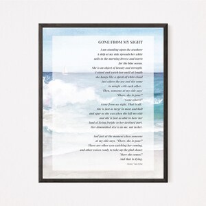 Gone From My Sight Poem Ready to Print, Celebration of Life Poem ...