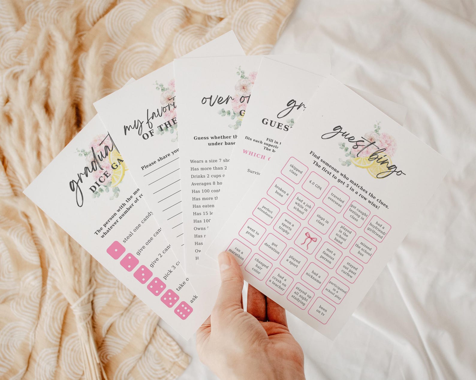 Graduation Party Games Bundle, Editable Grad Party Games Set, Freshly ...