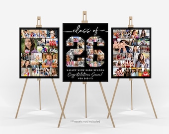 Graduation Photo Collage Class of 2026 TEMPLATE Set, Graduation Party Poster Display, Personalized Gift for Graduate, Photo Memory Keepsake