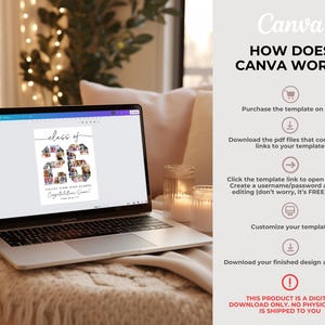 Graduation Photo Collage TEMPLATE Class of 2026, Personalized Gift for Graduate, Graduation Party Poster, Canva Template afbeelding 6