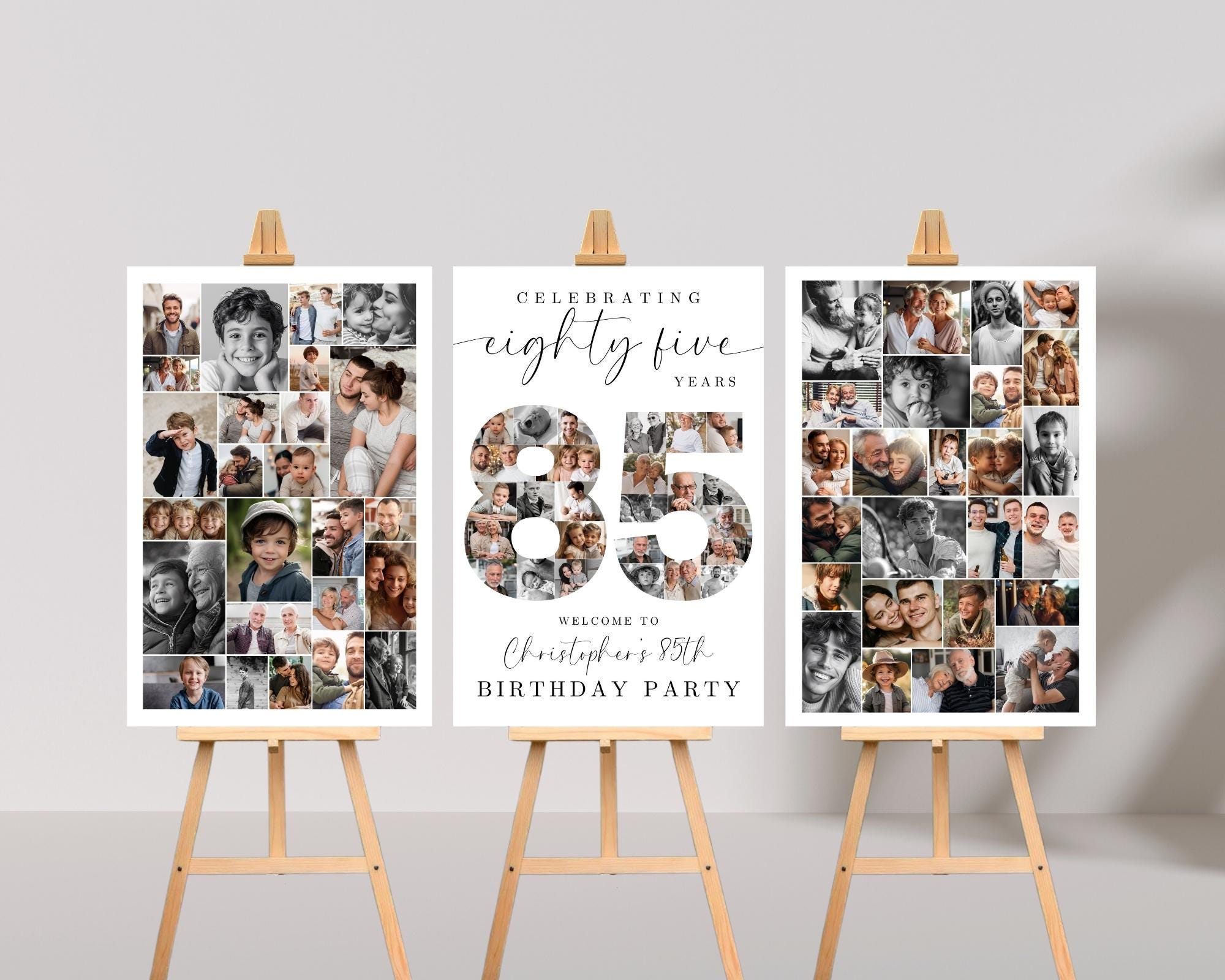 85th Birthday Photo Collage Poster Bundle TEMPLATE Set