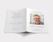 8 Page Bifold Funeral Program TEMPLATE, Minimalist Celebration of Life, Memorial Program, Order of Service Obituary Booklet