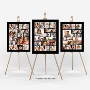 Photo Collage TEMPLATE, Photo Display Poster, Memory Board, Editable Picture Collage Sign, Customizable Photo Board, Self Edit Canva,