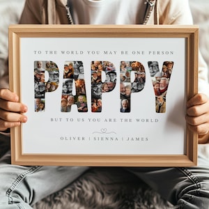 Pappy Photo Collage TEMPLATE, Gift for Grandfather, Father's Day Gift, Birthday Christmas Present, Self Edit DIY Download, Canva Template