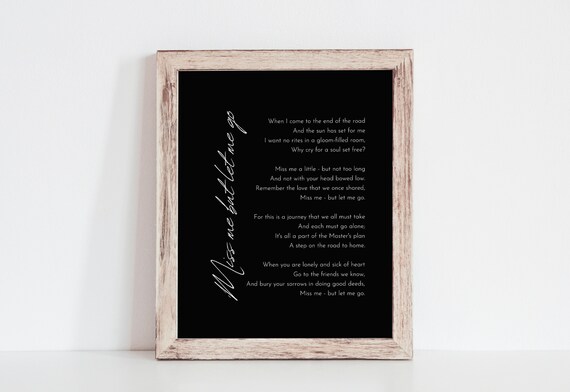 Miss Me but Let Me Go Poem Printable Funeral Poem Ready to - Etsy Finland