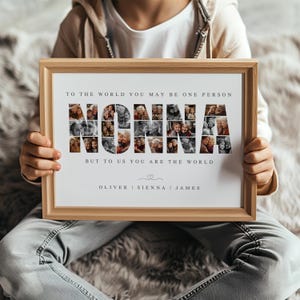 Nonna Photo Collage TEMPLATE, Gift for Grandma, Mother's Day Gift, Birthday Present, Edit Yourself DIY Download, Canva Template