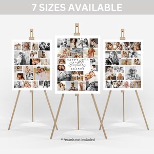 18th birthday Collage Poster TEMPLATE Bundle, Eighteenth Birthday Party, Customizable Photo Collage Board, Photo Montage Display