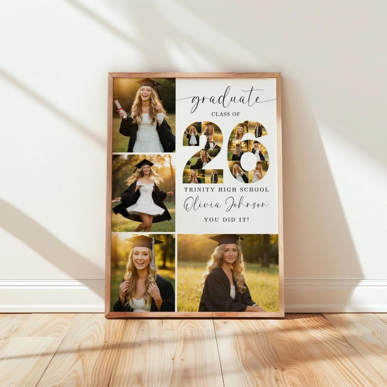 Modern Graduation Party Welcome Sign Photo Collage: Canva Template ...