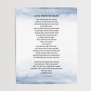 Gone From My Sight Poem Ready to Print, Celebration of Life Poem ...
