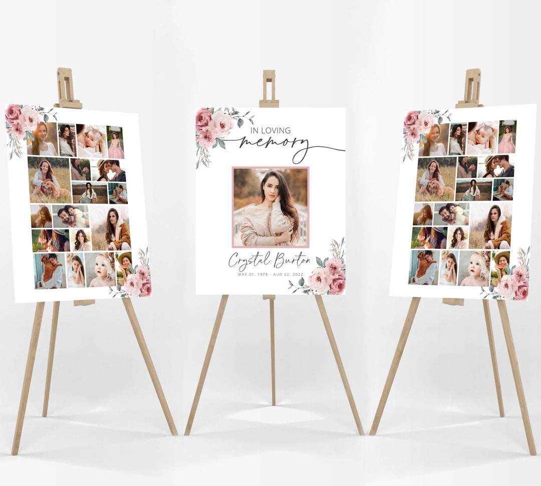 In Loving Memory Easel Sign Template Bundle, Celebration of Life