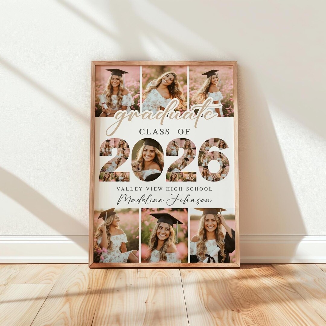 2026 Graduation Photo Collage Poster, Grad Party Welcome Sign: Canva ...