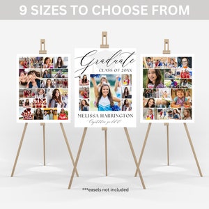Graduation Photo Collage Class of 2025 TEMPLATE Set, Graduation Party Poster Display, Personalized Gift for Graduate, Photo Memory Keepsake