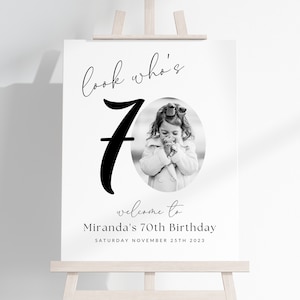 70th Birthday Welcome Poster TEMPLATE, Look Who's 70, Customizable Photo Collage Board, Photo Montage Display Poster, 70 Milestone Seventy