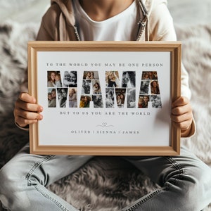 Custom Mama Photo Collage TEMPLATE, Gift for Mother, Mother's Day Gift, Birthday Present, Edit Yourself DIY Download, Canva Template