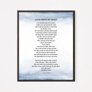 Gone From My Sight Poem Ready to Print, Celebration of Life Poem ...