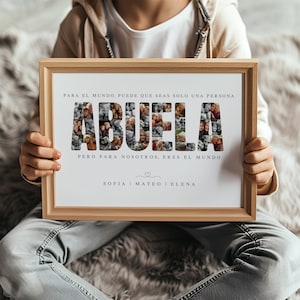 Abuela Photo Collage TEMPLATE, Gift for Grandma, Mother's Day Gift, Grandmother Birthday Present, Edit Yourself DIY Download, Canva Template