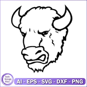 Stierkopf Illustration, Sofort Download, Stier Clipart, Stier Silhouette, Stier Png, Tiere Silhouette, Stier Kopf