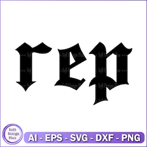 rep svg, Design de sublimação, Download instantâneo, Arquivo de corte para Cricut e Silhouette