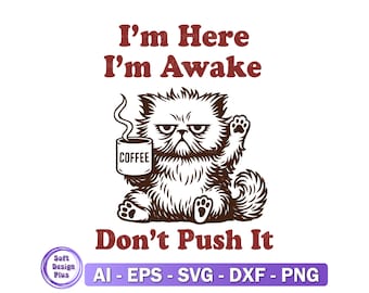 Grumpy Cat Coffee SVG: Sarcastic Office Humor Design (Digital Files)