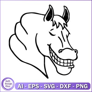 Lachendes Pferd svg, lustiges Pferd svg, lustiges Pferd svg, verrücktes Pferd svg, Instant Download