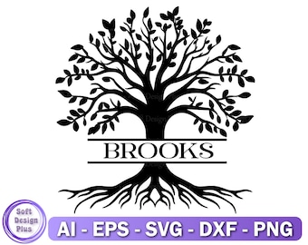 Albero genealogico SVG: file di taglio con nome personalizzato (download digitale)