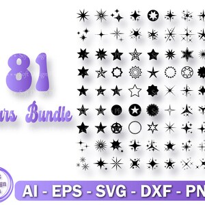 Star Svg Bundle, Sparkle Svg, Sparkle Png,  Cut Files for Cricut,Clip Art, Instant Download, Silhouette Files, Easy Cut