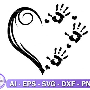 Hart en babyhanden Svg, Png, hart Cricut, Baby Handen Design, Graveerbaar bestand, verjaardag Baby Svg, Newbaby Svg, Instat Download