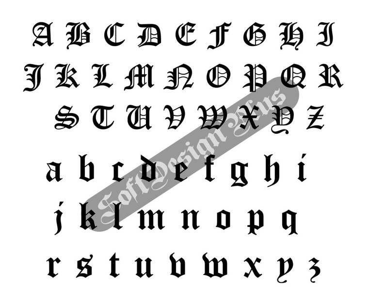 Oud Engels lettertype Svg TTF Oud Engels alfabet Etsy Nederland