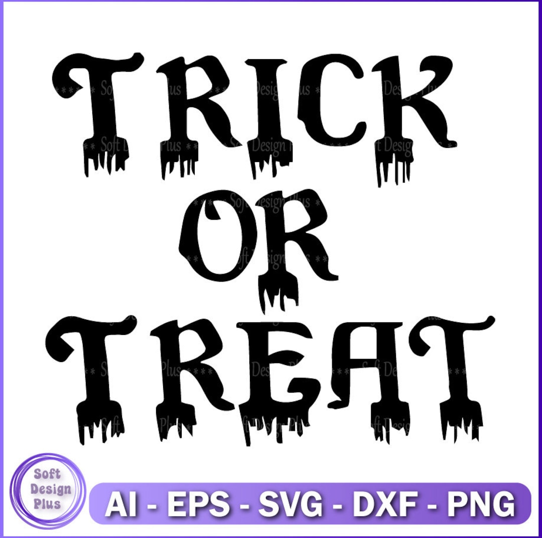 Trick or Treat Halloween SVG Clipart: Cricut, Silhouette Cut Files - Etsy