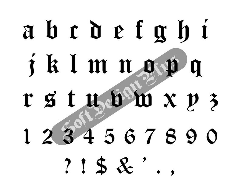 Oud Engels lettertype Svg TTF Oud Engels alfabet Etsy Nederland