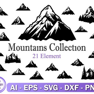 Montañas SVG, Árboles Svg, Bosque Svg Cricut, Archivo para Cricut, Para Silueta, Archivos Svg Montaña Svg, Silueta, Cortar Archivo