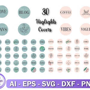 Instagram Highlight, instagram story highlight covers, PNG, social media kit, icons for ig stories, JPG, Pink And Blue Highlights,