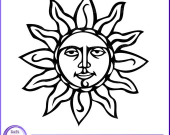 Boho Sun SVG: Mystical Sunshine Cut File (Digital Download)