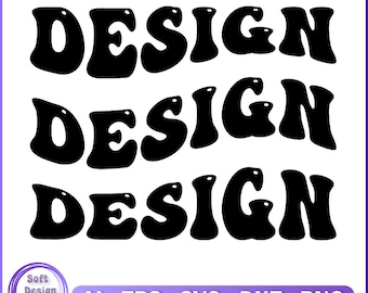 Custom Wavy Text Svg, Custom wavy letters svg, Trendy Custom Shirt, Png Personelized Groovy text, Retro Wavy Text Clipart